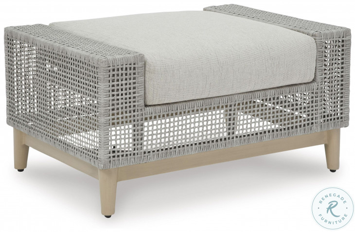 Seton Creek Gray Outdoor Ottoman From Ashley Furniture | Coleman Furniture
