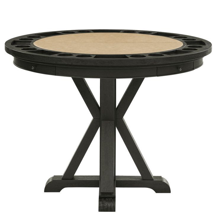 Rylie Black 48" Round Counter Height Dining Table