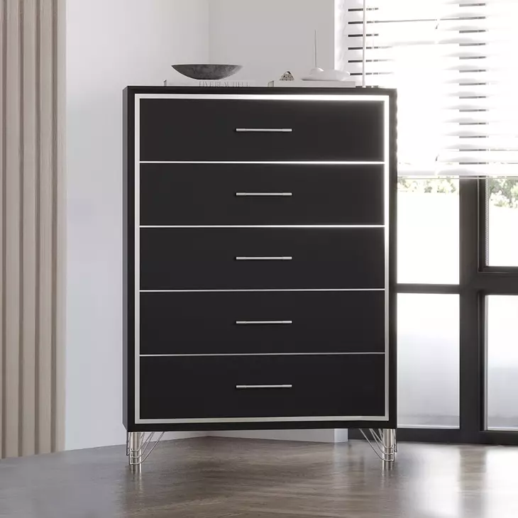 Ava Ebony 5 Drawer Chest