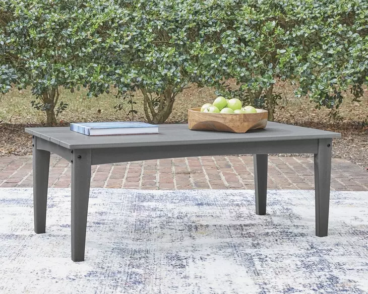 Lone View Bay Gray Rectangular Outdoor Occasional Table Set