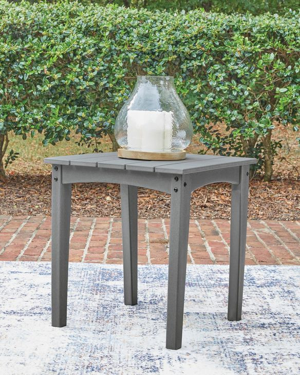 Lone View Bay Gray Square Outdoor End Table