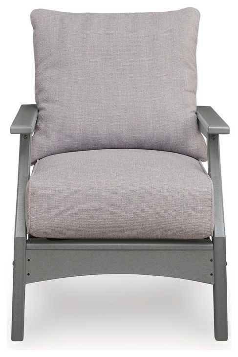 Lone View Bay Gray Performance Fabric Outdoor Lounge Chair with Cushion