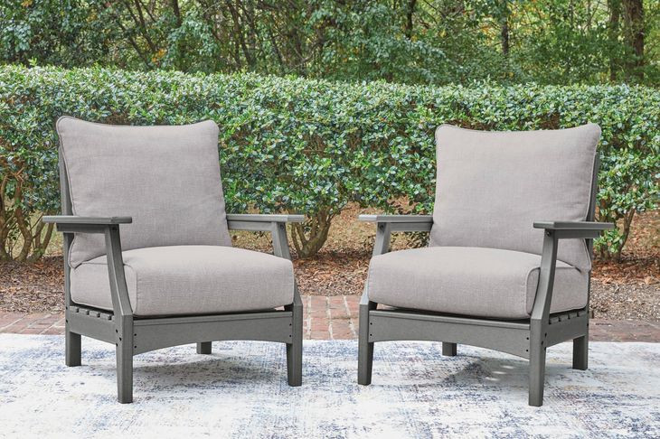 Lone View Bay Gray Performance Fabric Outdoor Lounge Chair with Cushion