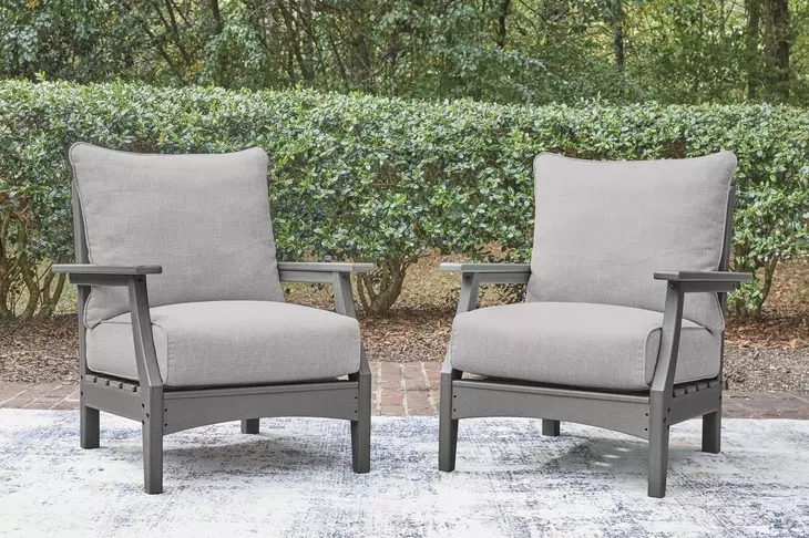 Lone View Bay Gray Performance Fabric Outdoor Lounge Chair with Cushion