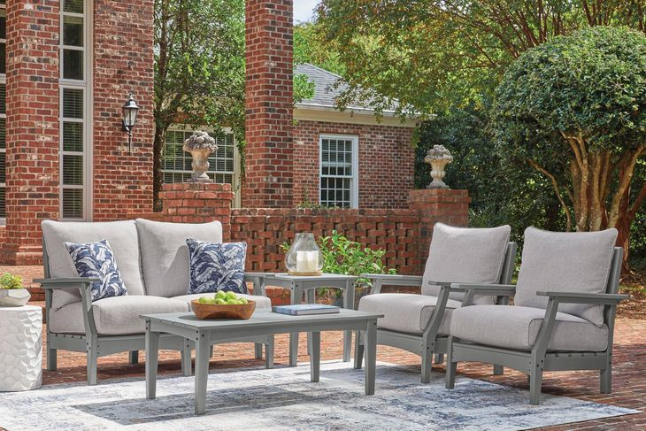 Lone View Bay Gray Square Outdoor End Table