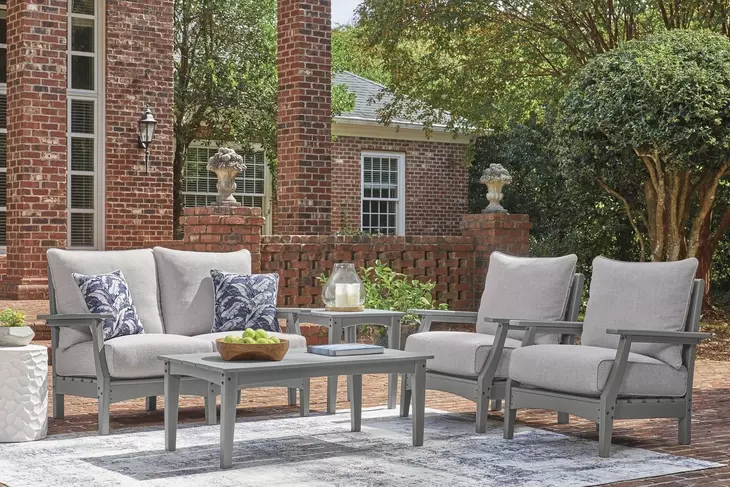 Lone View Bay Gray Square Outdoor End Table