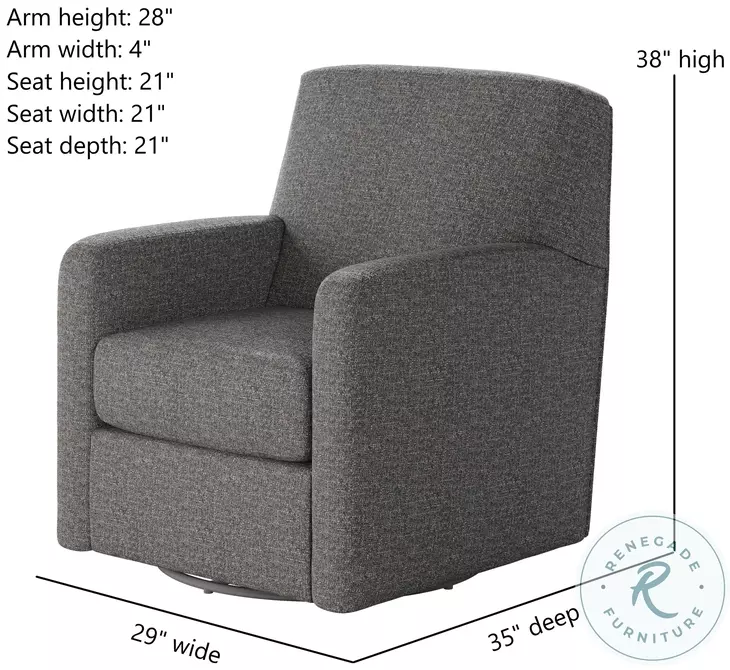 Flash Dance Wendover Charcoal Swivel Glider