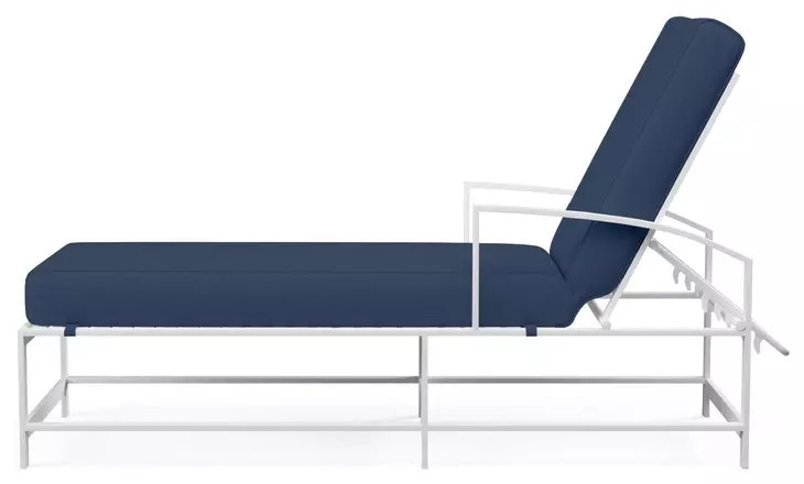 Bristol Spectrum Indigo 76" Outdoor Chaise with Self Welt