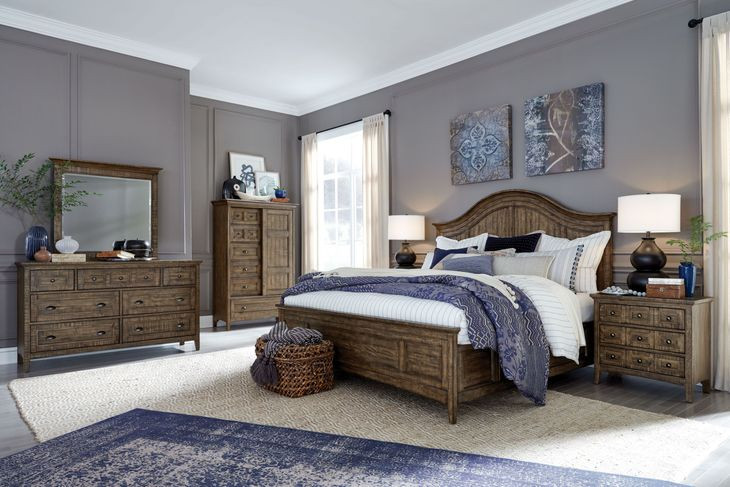 Bay Creek Toasted Nutmeg 7 Drawer Dresser with Rectangular Mirror