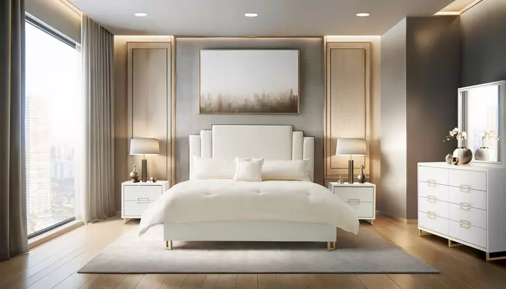 Palm Gate Cloud White Bedroom Set