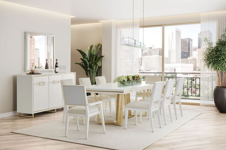 Palmcrest Cloud White Sideboard with Mirror