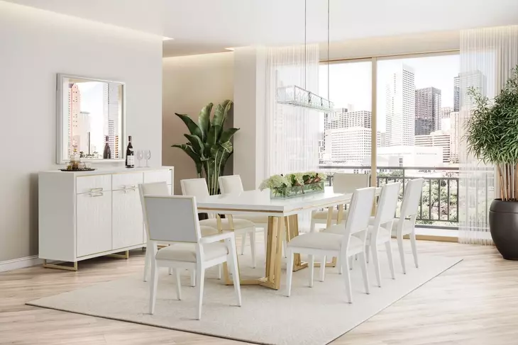 Palm Gate Cloud White 96" Extendable Rectangular Dining Table