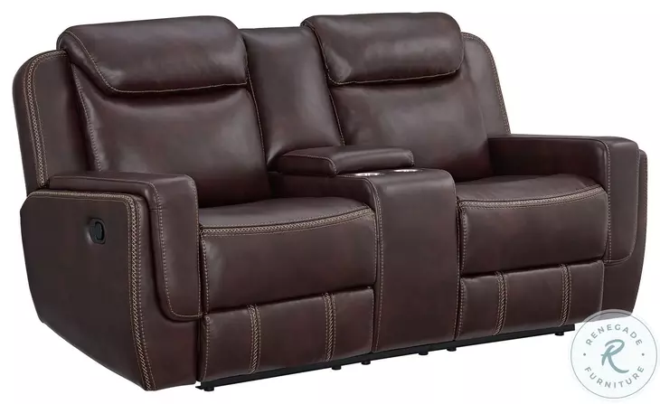 Lynx Brown Reclining Loveseat