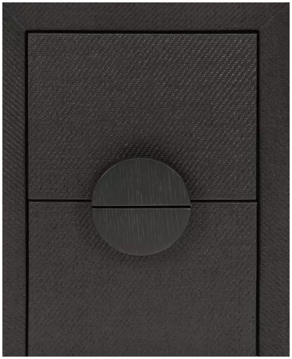 Parker Black Painted Grasscloth Soft Close 2 Drawer Side Table