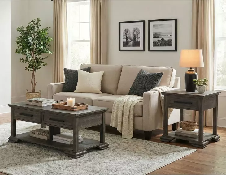 Hyde Charcoal Rectangular End Table