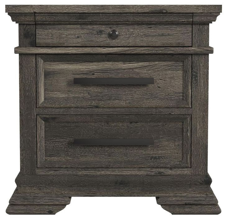 Hyde Charcoal 3 Drawer Nightstand