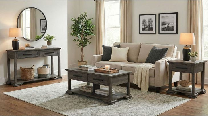 Hyde Charcoal Rectangular Sofa Table