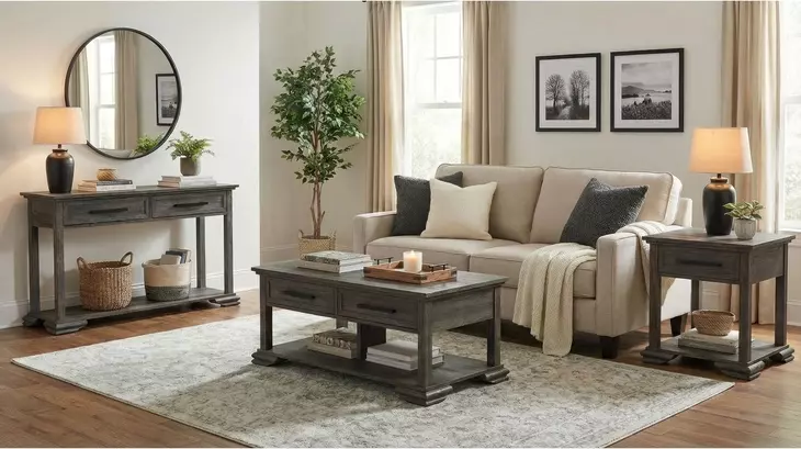 Hyde Charcoal Rectangular Sofa Table