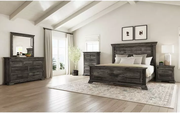 Hyde Charcoal King Panel Bed