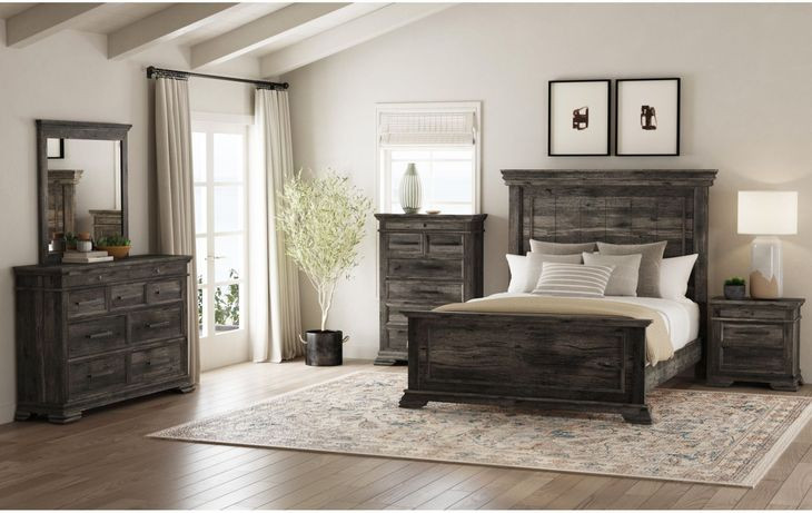 Hyde Charcoal Queen Panel Bed