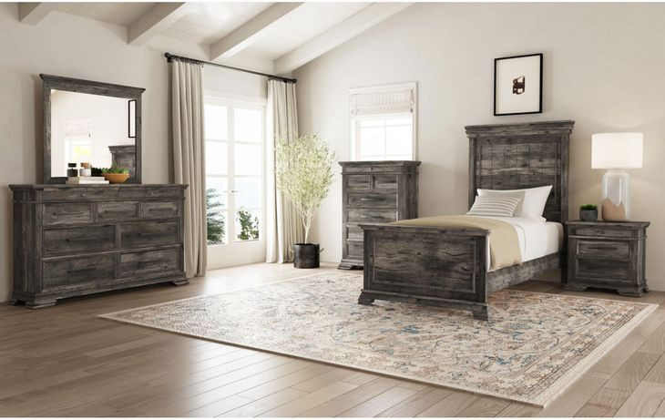 Hyde Charcoal Twin Panel Bed