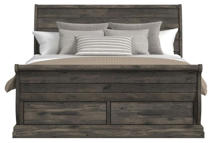 Hyde Charcoal King Sleigh Storage Bed