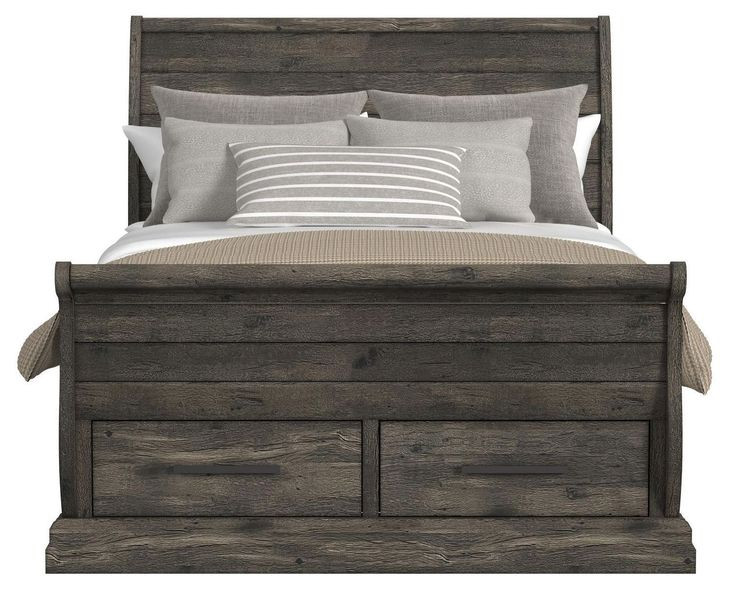 Hyde Charcoal Full Sleigh Storage Bed