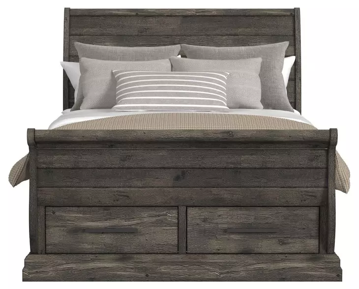 Hyde Charcoal Queen Sleigh Storage Bed