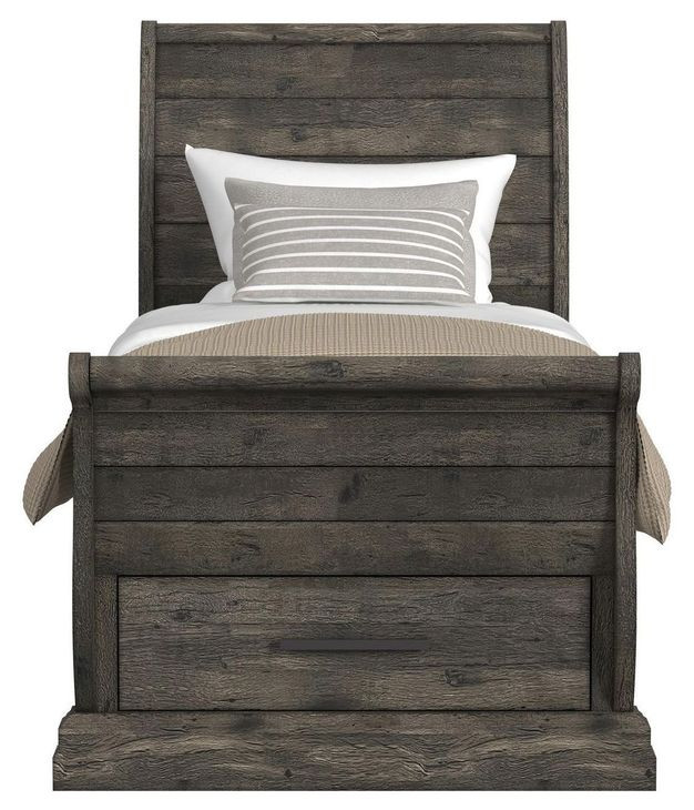 Hyde Charcoal Twin Sleigh Storage Bed