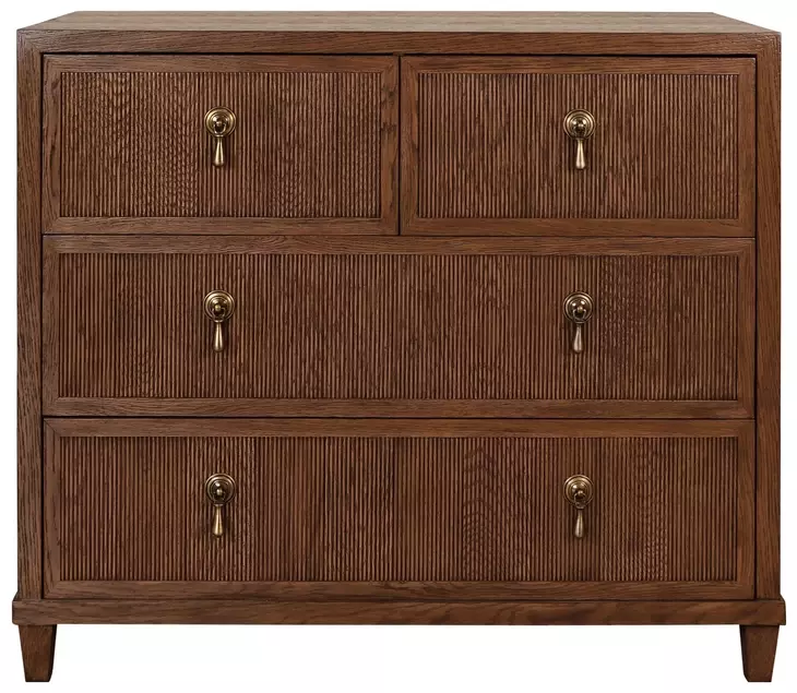 Pascal Provincial Brown Oak 4 Drawer Soft Close Accent Chest