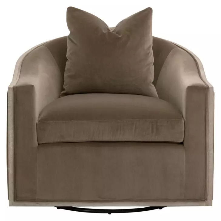 Stitch and Hand Dining Bedroom Caramel Upholstered Swivel Paxton Club Chair with Pillow