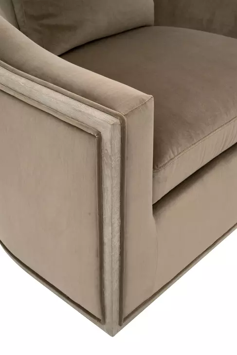 Stitch and Hand Dining Bedroom Caramel Upholstered Swivel Paxton Club Chair with Pillow