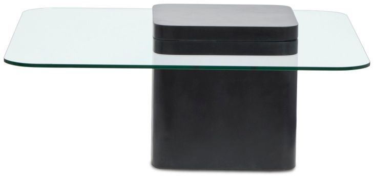 Donora Clear Glass and Obsidian Square Glass Top Occassional Table Set