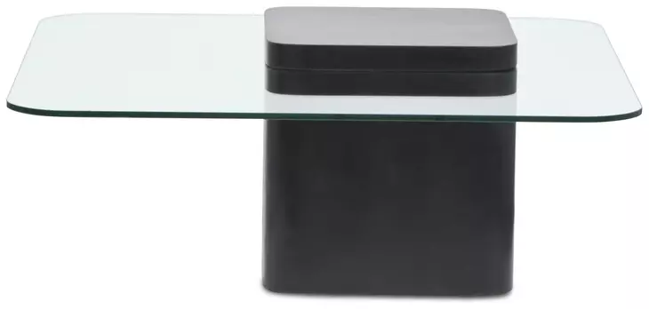 Donora Clear Glass and Obsidian Square Glass Top Cocktail Table