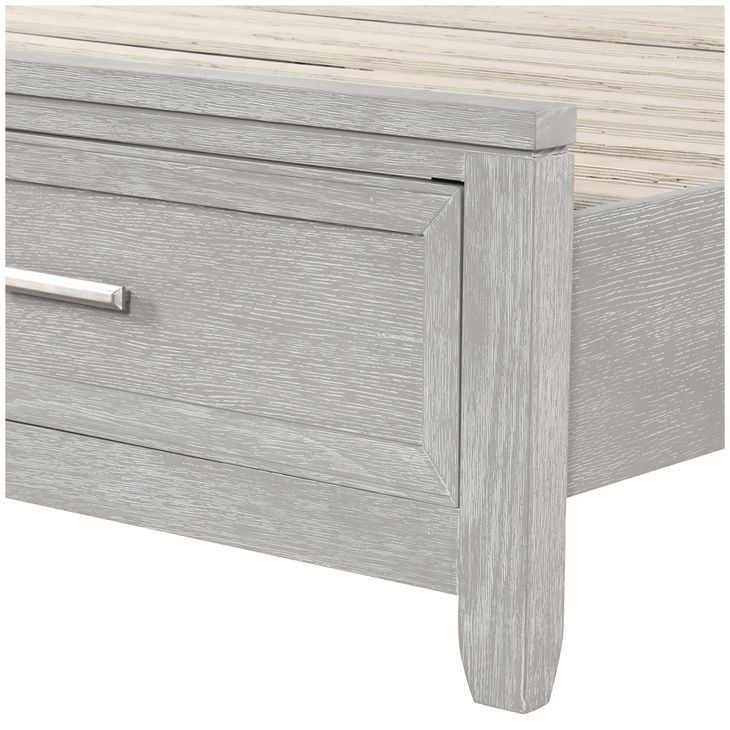 Fiona Mist Gray California King Upholstered Storage Panel Bed