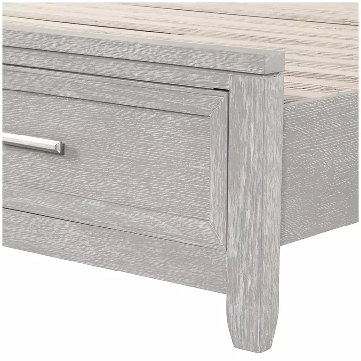 Fiona Mist Gray California King Upholstered Storage Panel Bed