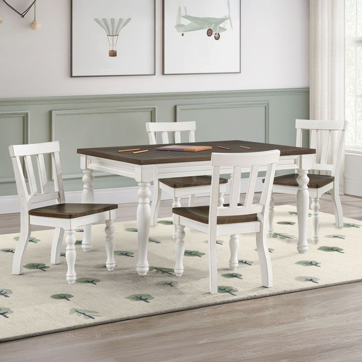 Joanna Brown and Cream 42" Rectangular Kids Dining Table