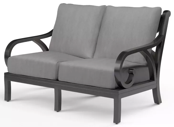 Monterey Canvas Granite 56" Outdoor Loveseat with Self Welt