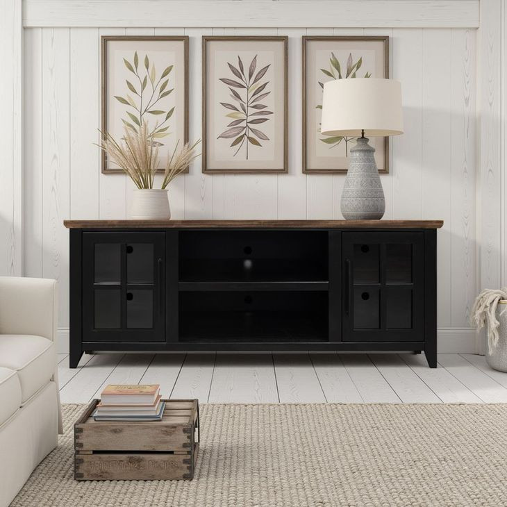 Providence Black and Bourbon 66" TV Stand