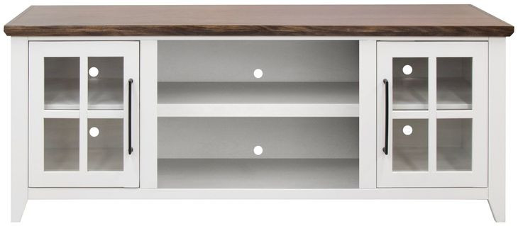 Providence White and Bourbon 66" TV Stand