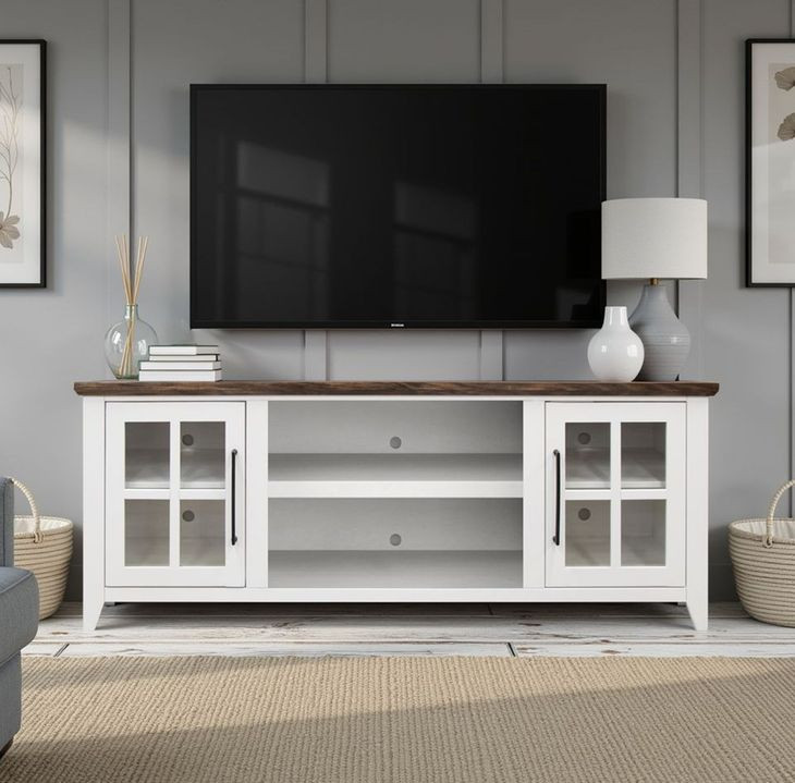 Providence White and Bourbon 66" TV Stand
