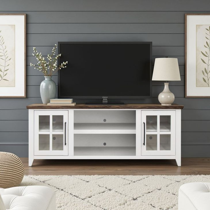 Providence White and Bourbon 66" TV Stand