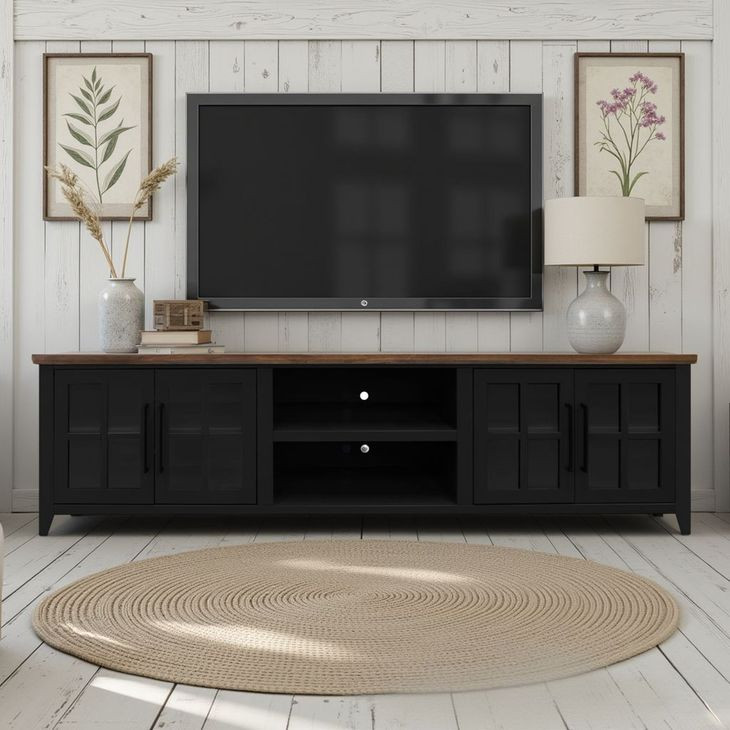 Providence Black and Bourbon 96" TV Stand