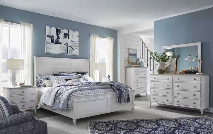 Whisperbay Sea Pearl and Driftwood King Classic Panel Bed