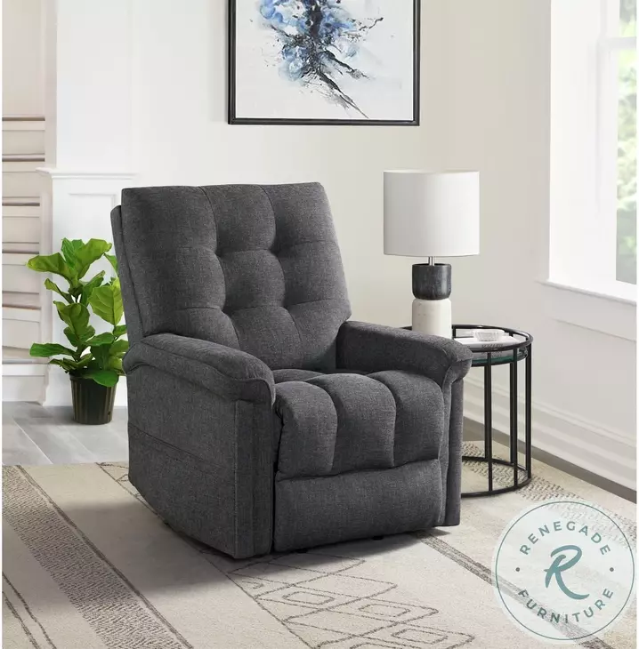 Secco Charcoal Performance Fabric Power Recliner