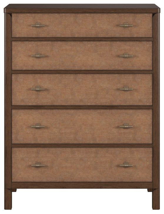 Verge Handcrafted Walnut 5 Drawer Chest