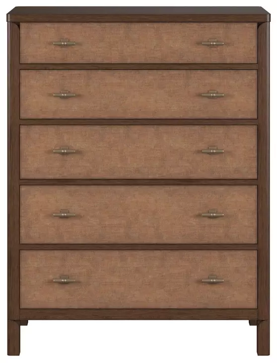 Verge Handcrafted Walnut 5 Drawer Chest