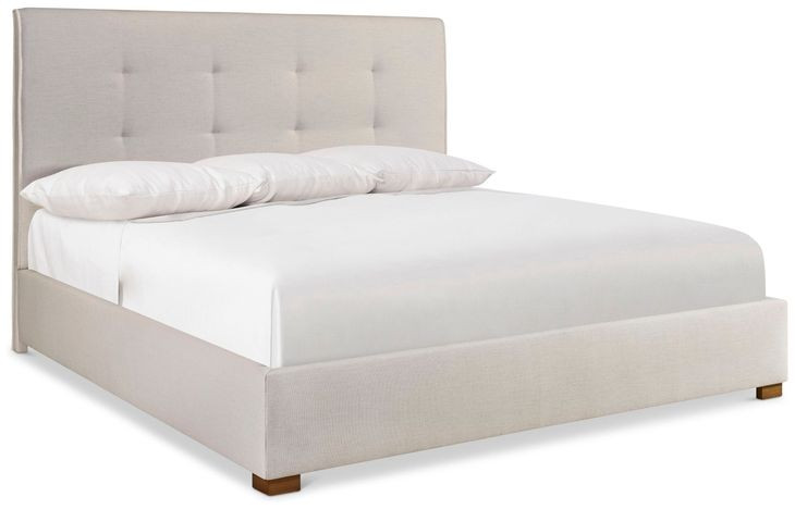 Mason Beige and Lume King Upholstered Panel Bed