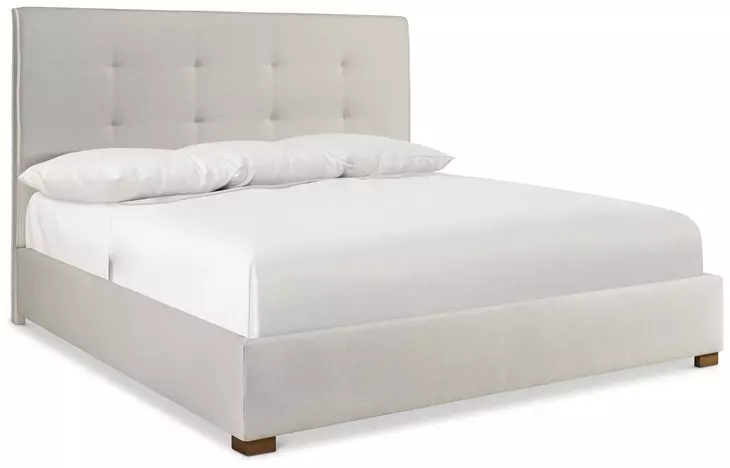 Mason Beige and Lume King Upholstered Panel Bed