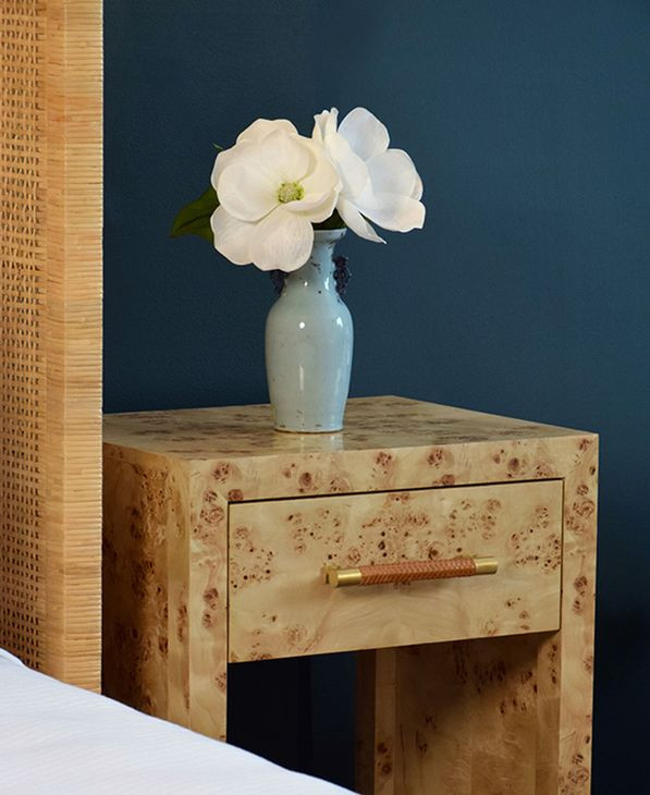 Pelham Brown Rectangular 1 Drawer Side Table